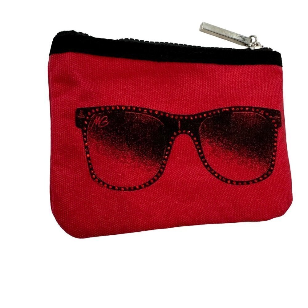 * Michael Buble Red Zipper Pouch Change Purse Red with Glasses Sunglasses